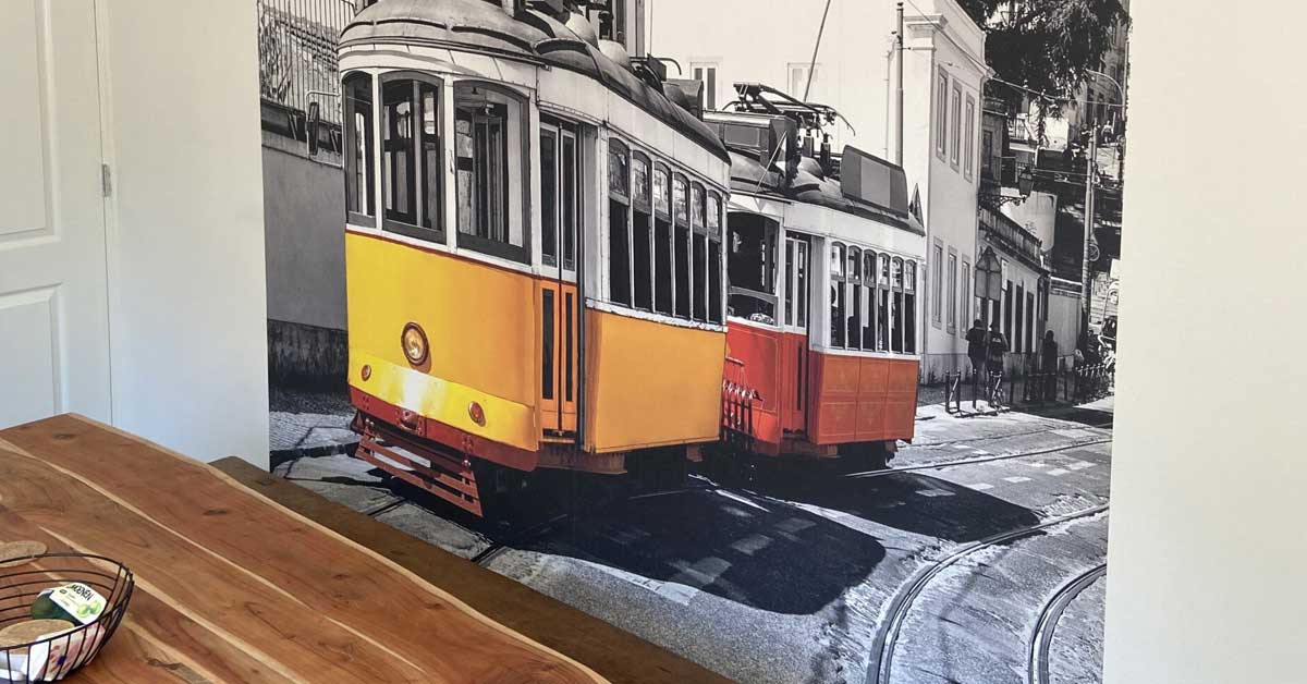 Fototapete mit Straßenbahnen