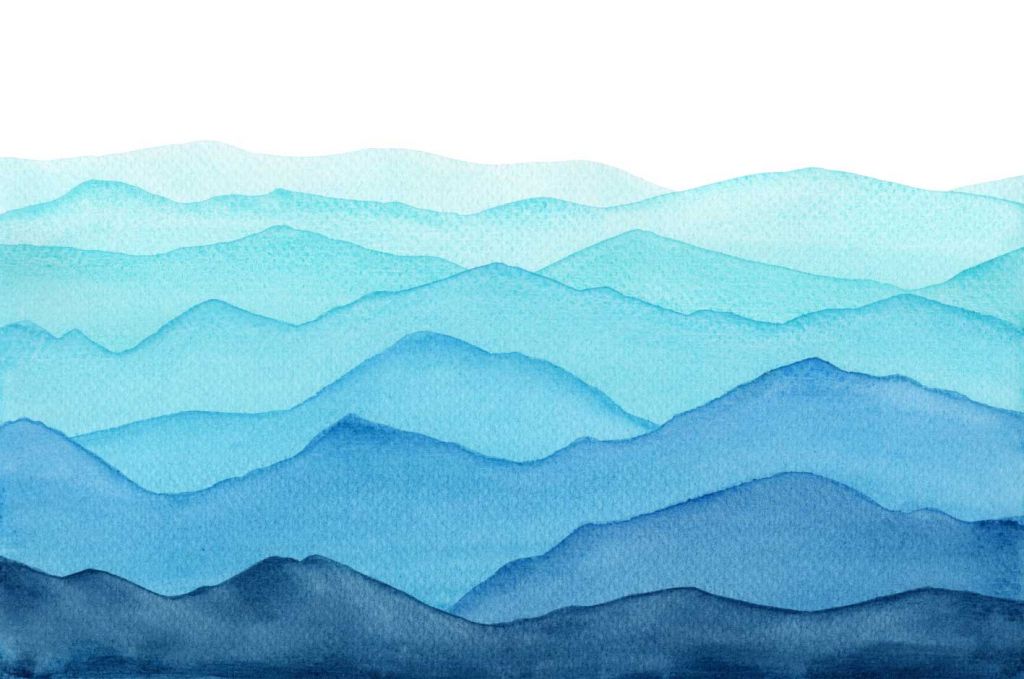 Aquarell-Berge