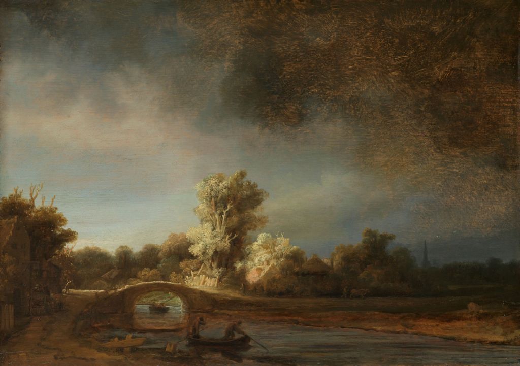 Landschaft mit Steinbrücke