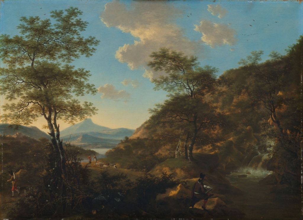 Italienische Landschaft mit Künstler