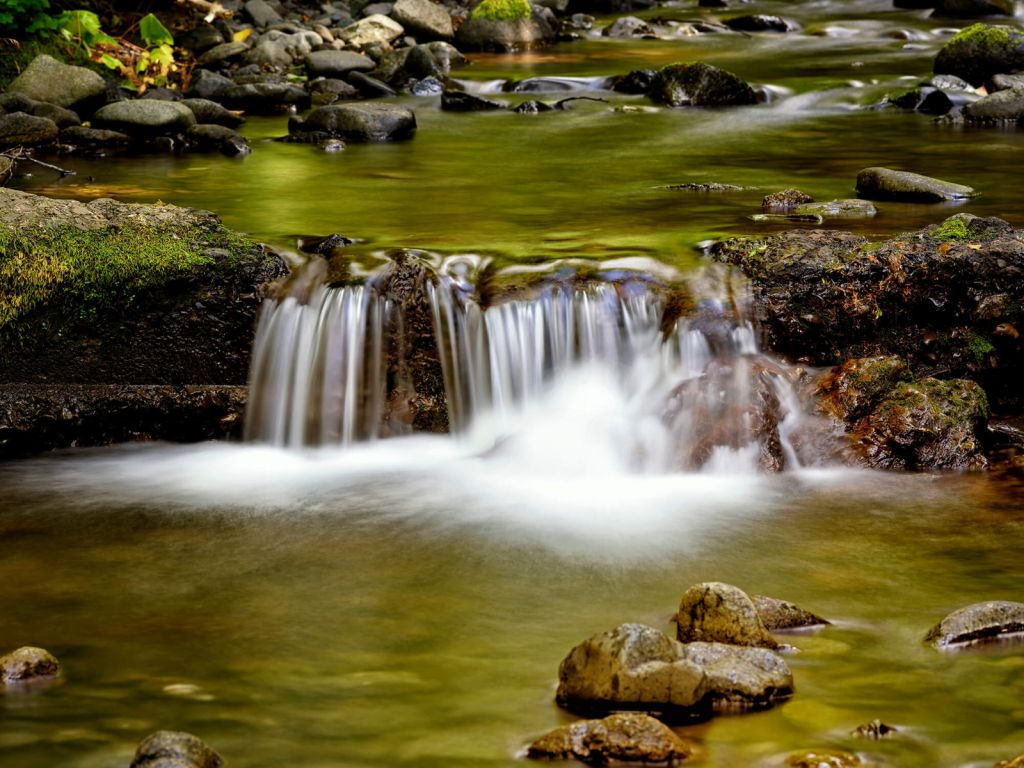 Detaillierter kleiner Wasserfall