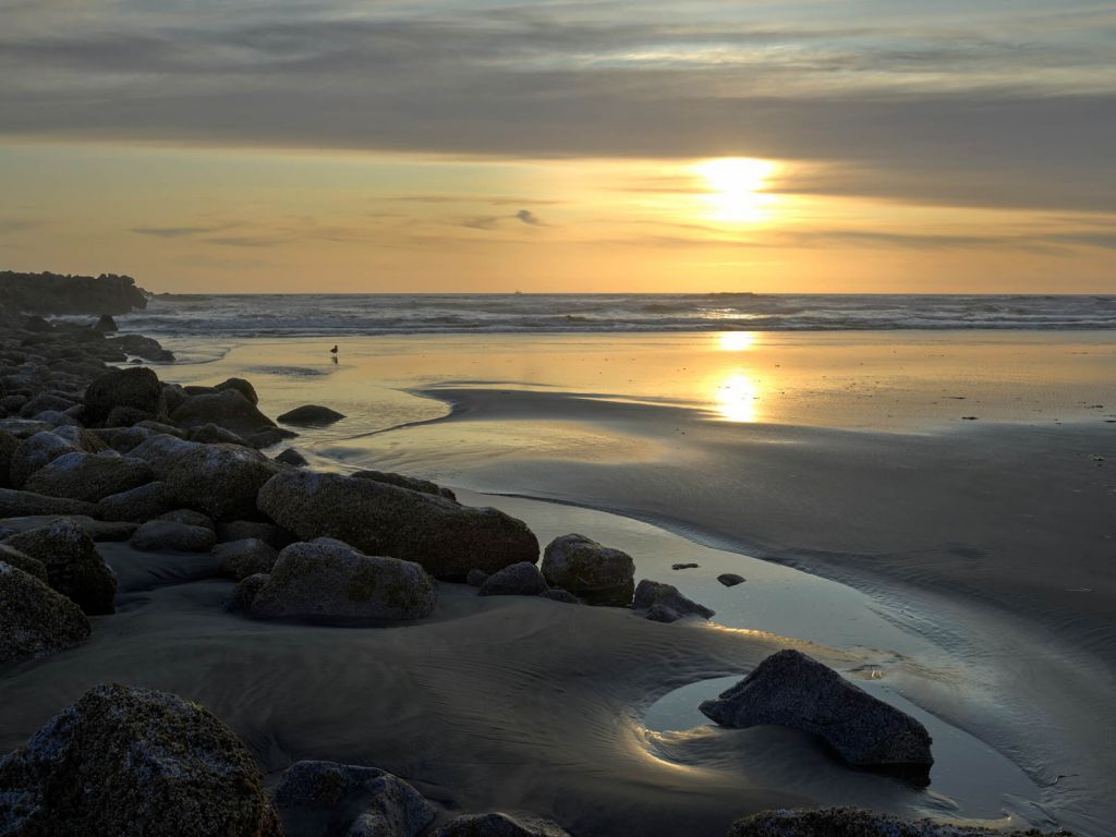 Sonnenuntergang an einem Strand