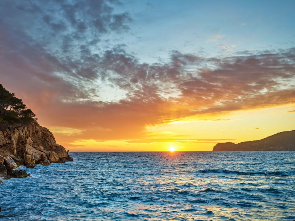 Sonnenuntergang auf einer Insel