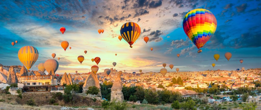 Schöne Heißluftballons