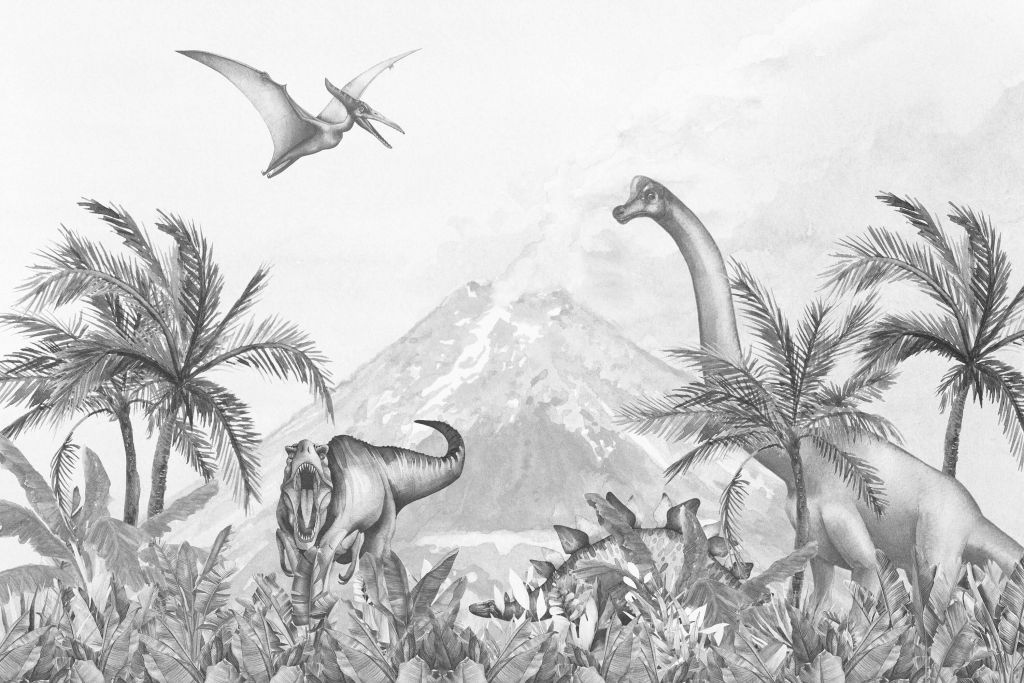 Dinos in Schwarz-Weiß