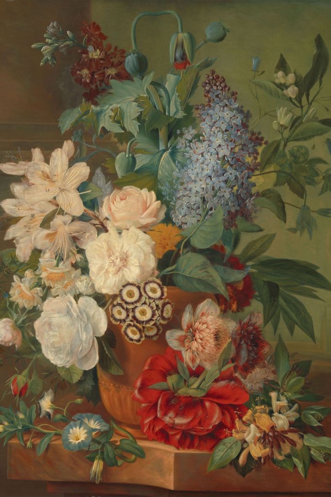 Blumen in einer Terrakotta-Vase