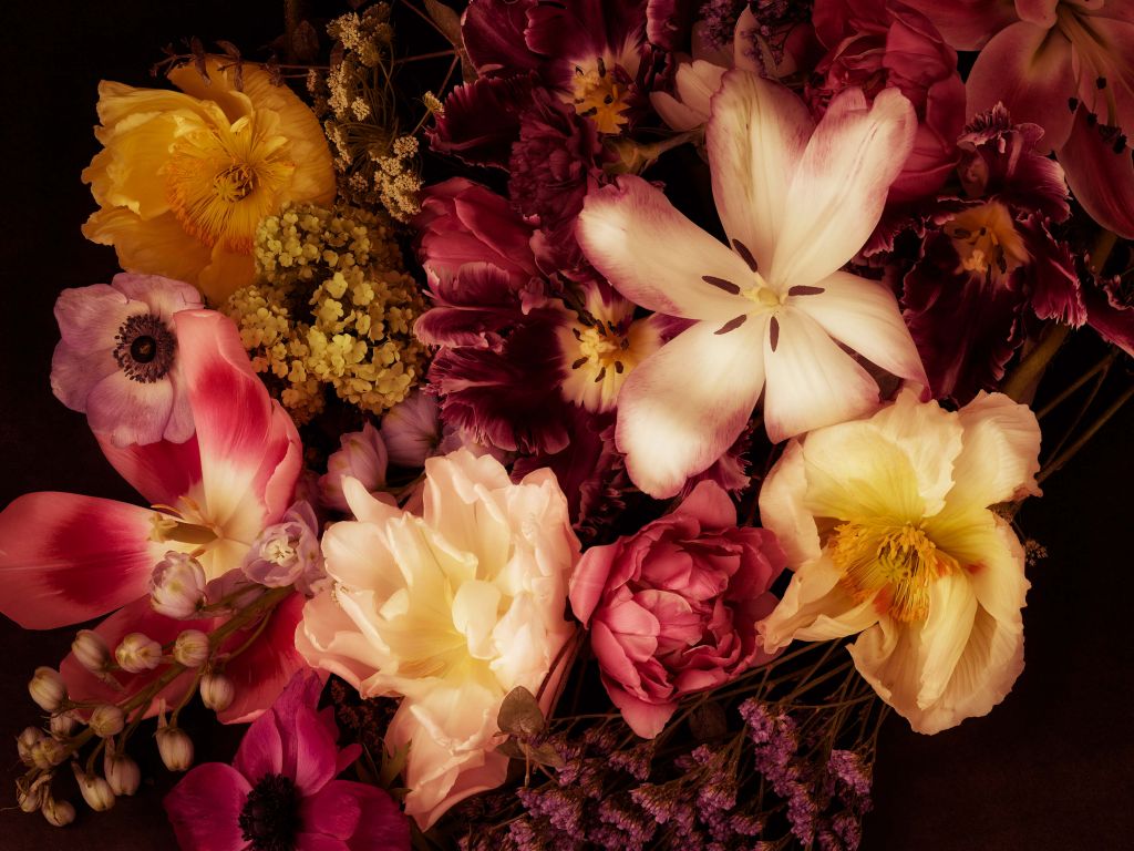 Schöne und bunte Blumenkranz