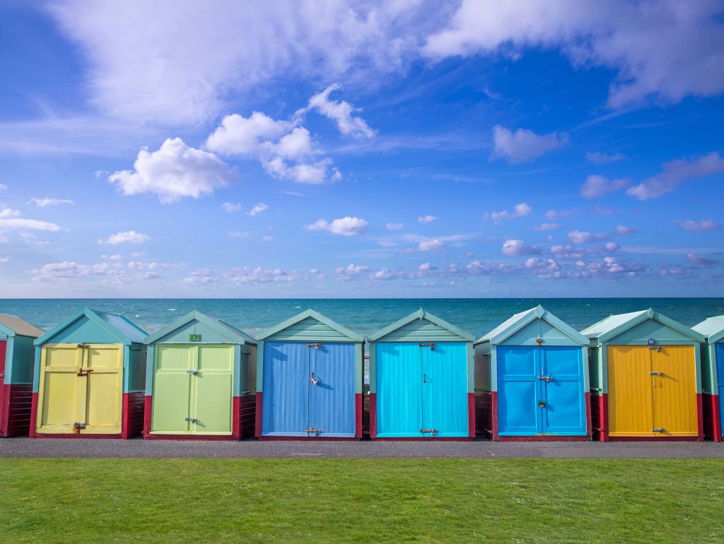 Bunte Strandhäuser