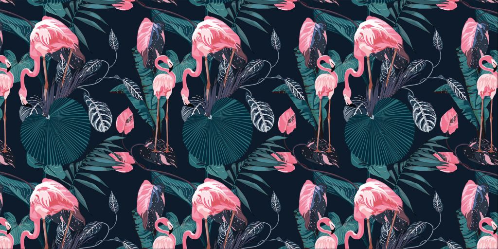 Wilde rosa Flamingos