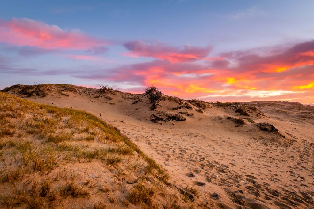 Sonnenuntergang von den Dünen