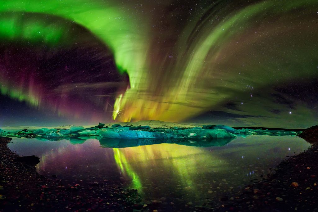 Nordlicht in Jökulsárlón