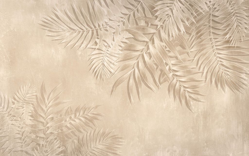 Strukturierte Palmblätter, beige