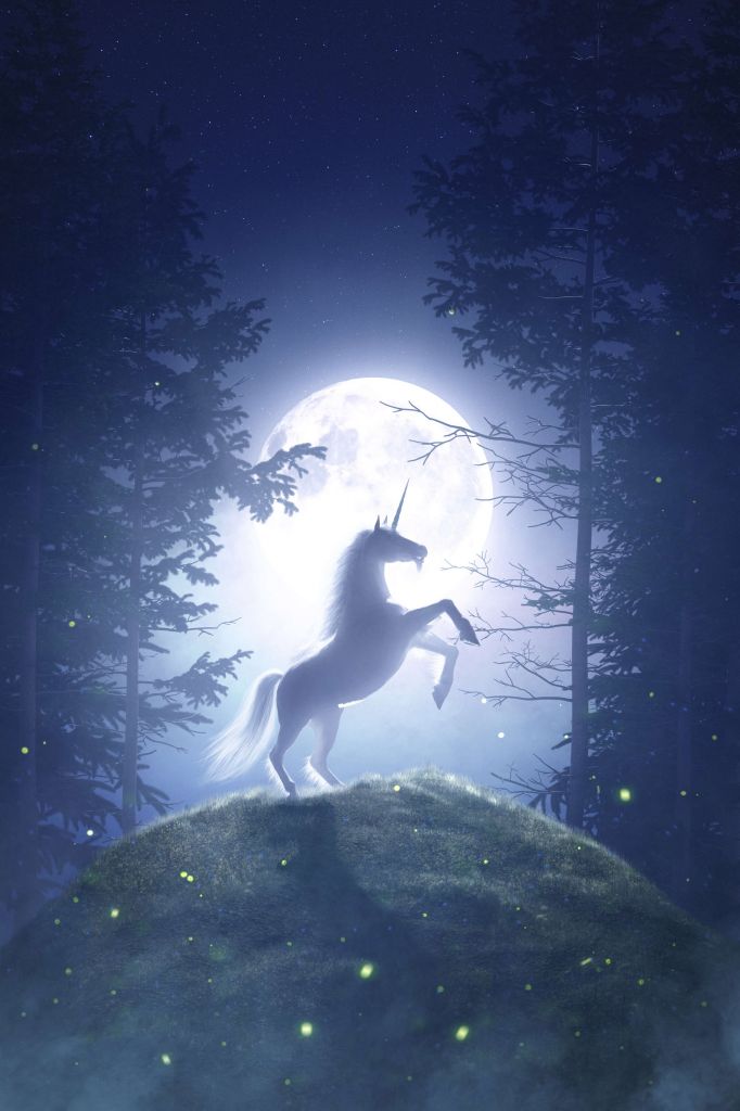 Einhorn bei Vollmond