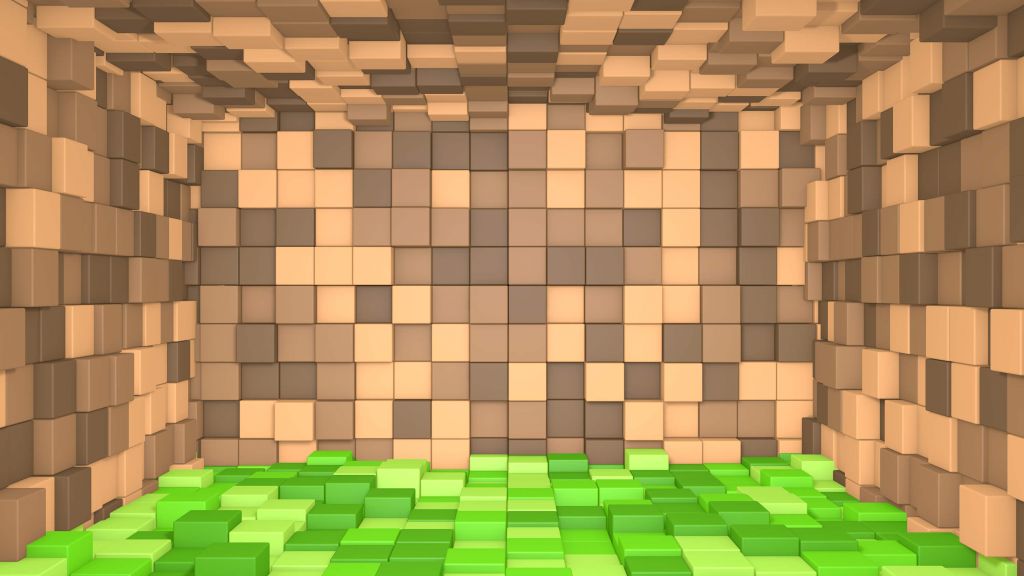 3D Minecraft Landschaft