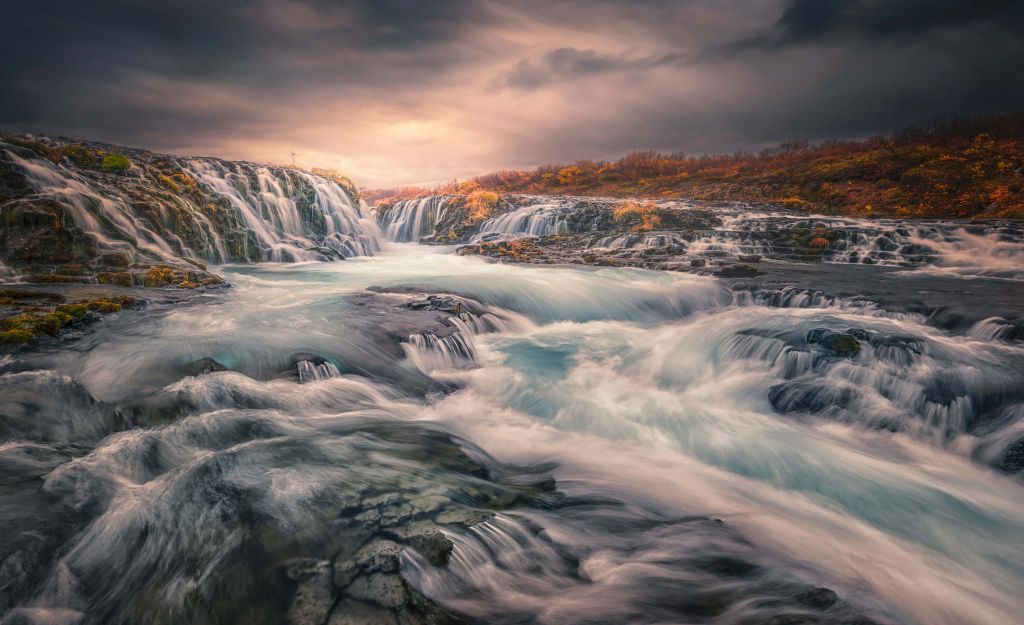 Sunset at Bruarfoss