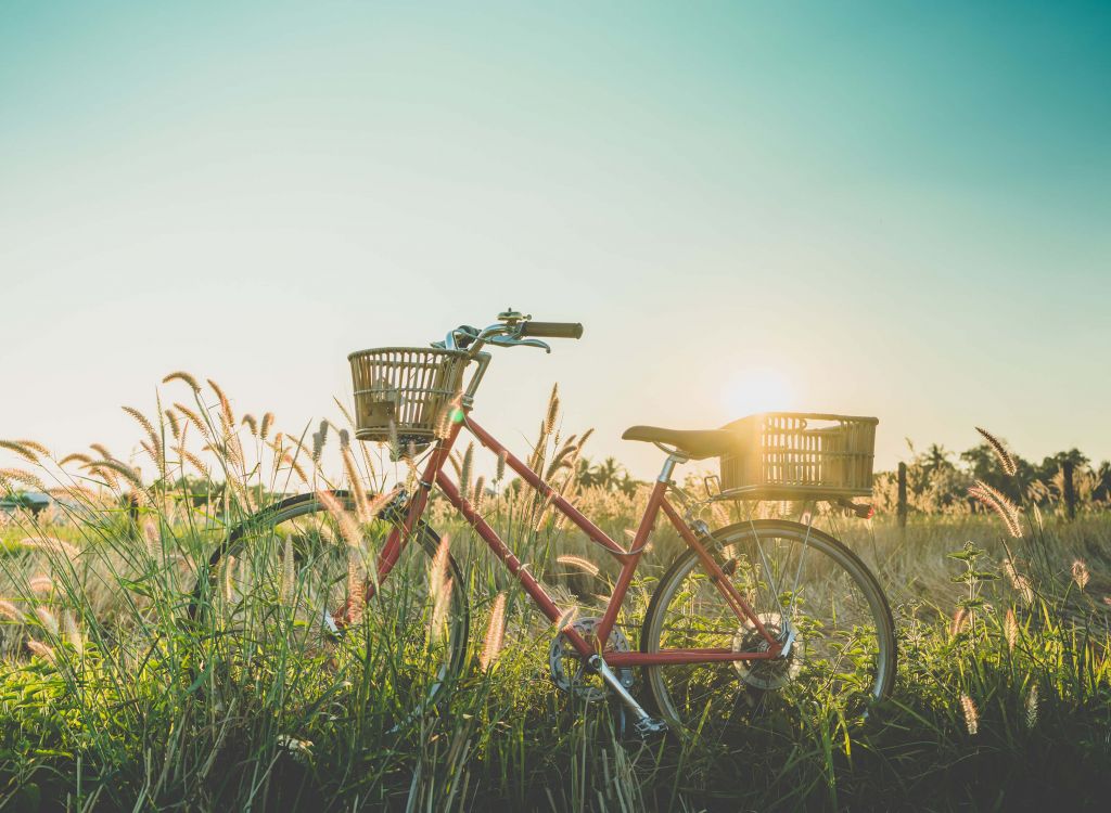 Rotes Vintage-Fahrrad