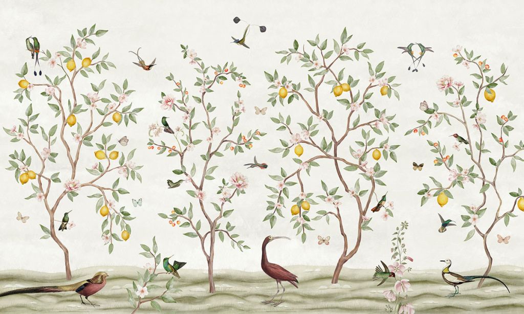 Lemon Tree Chinoiserie - White