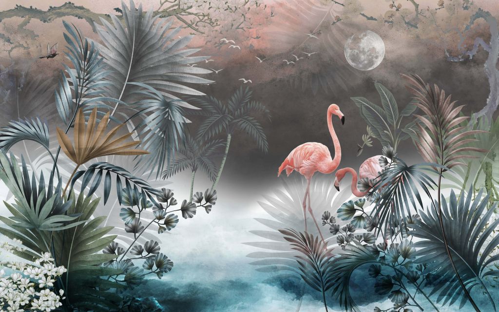 Flamingos bei Nacht