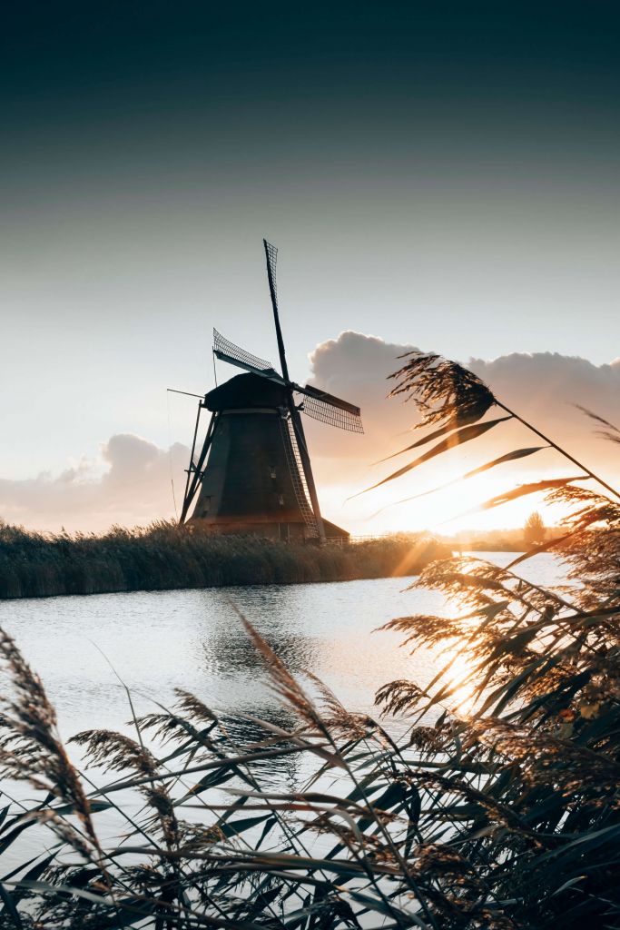 Windmühle bei Sonnenaufgang