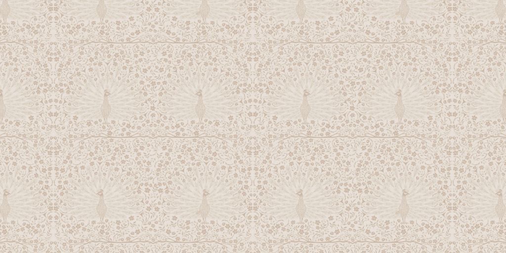 Klassisch Elegantes Pfauendamastmuster - taupe