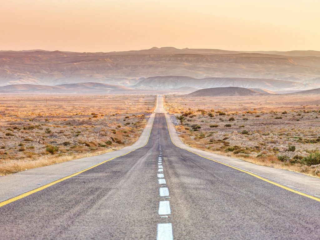 Highway through desert