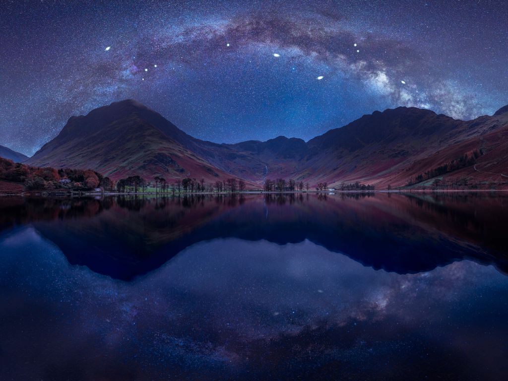 The Milky Way across Buttermere, Lake District