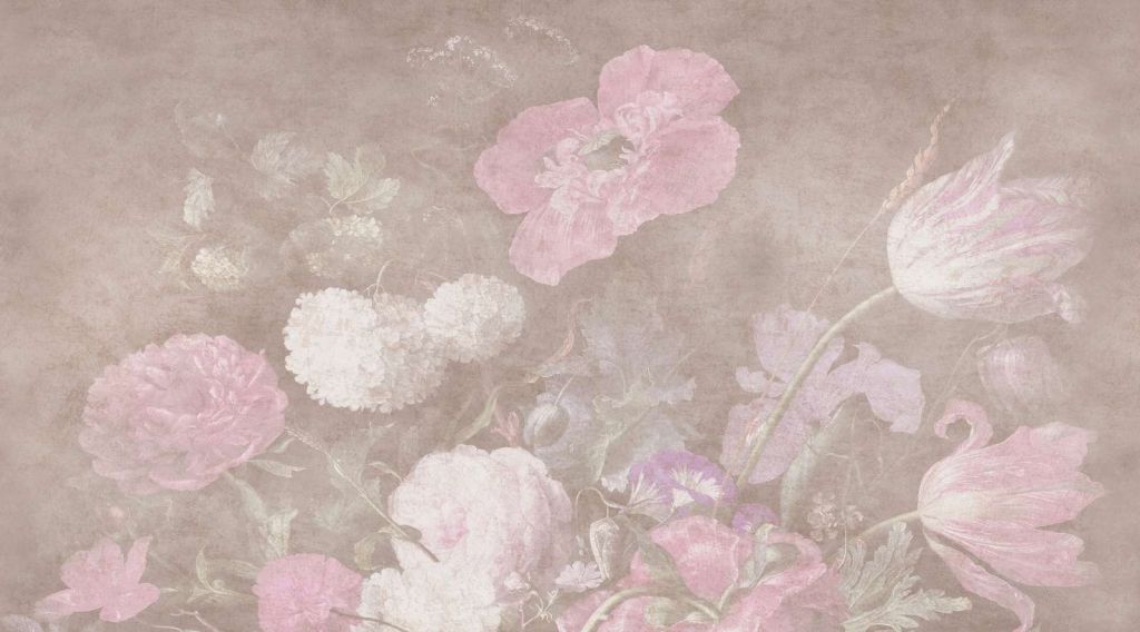 Barockblumen-Stillleben - vintage pastell