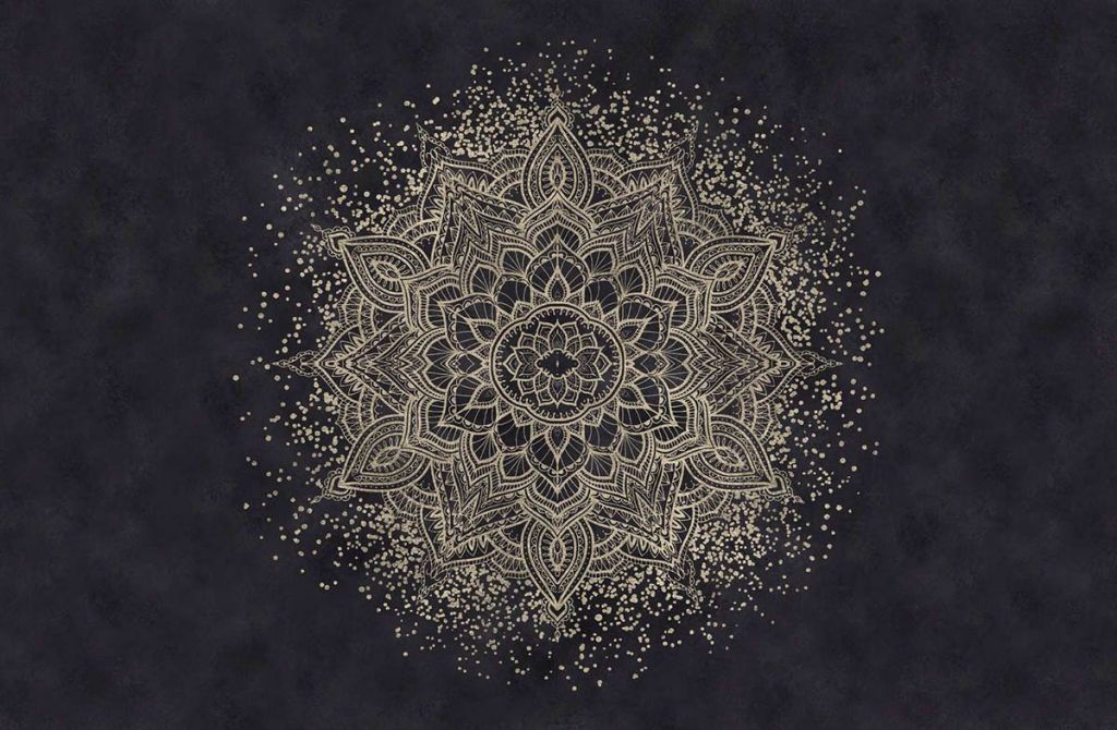 Golden Sparkling Mandala - dunkelmarine