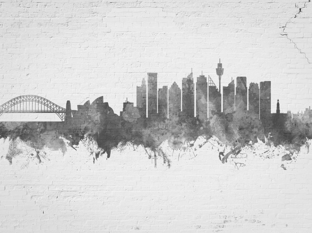 Aquarell-Skyline, Sydney