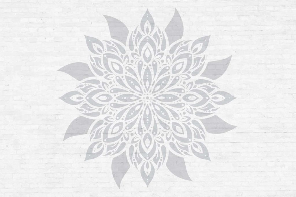 Weiches Grau Mandala Blume