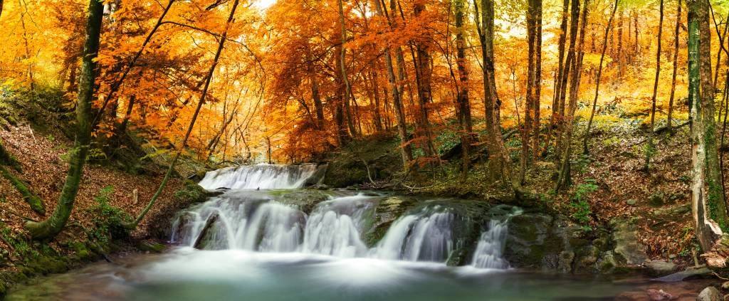 Wasserfall im Herbst