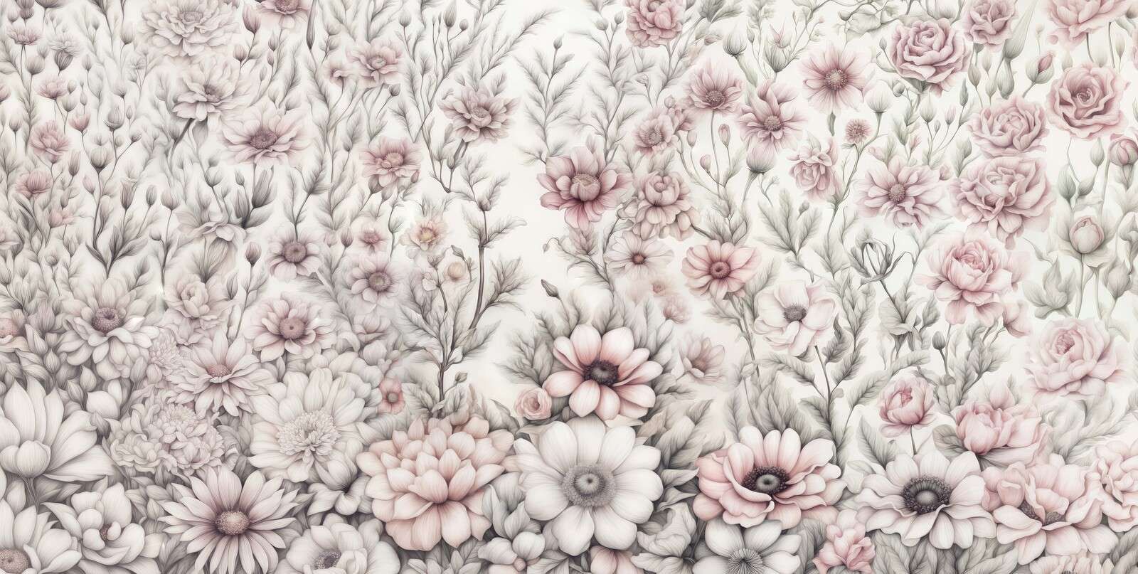 Floral romantische Wand - pink